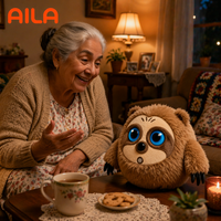 CADOTHY AILA GPT Compagnon en peluche intégré à l'IA, robot parlant multisensoriel avec moteur émotionnel, yeux LED, prise en charge de plus de 36 langues