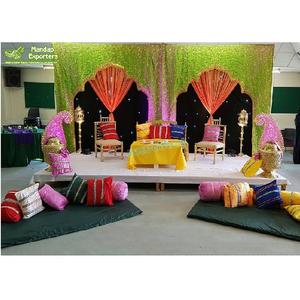 Heena ม่านปักสำหรับฉากหลังเวทีมุสลิม, ผ้าม่านตกแต่งฉากสำหรับฉากหลังสไตล์โค้ง - Product Image 1