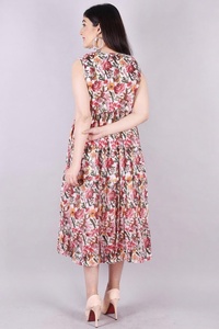 Vestido Maxi de Algodón sin Mangas con Estampado Floral Ecológico para Mujer, Cintura Natural, Ropa Casual de Verano - Product Image 4