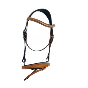 Halter de bride de cheval en cuir confortable personnalisé en gros avec tailles de raccord de quincaillerie souillée - Product Image 2