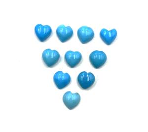 Cabujón de corazón turquesa de Bella Durmiente Natural, piedra preciosa azul de 5-10 MM con certificación IGI suelta para la fabricación de joyas - Product Image 2