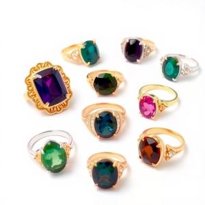 Anillos de Plata de Ley 925 auténtica con anillos de piedras preciosas verdes, anillo personalizado para mujer, regalo para niña - Product Image 1