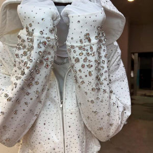 เสื้อกันหนาวผ้าฝ้ายฟลีซคุณภาพสูงสีสันสดใสประดับเพชร  น้ำหนักมาก ระบายอากาศได้ดี สวมใส่สบาย สำหรับผู้ชาย - Product Image 4