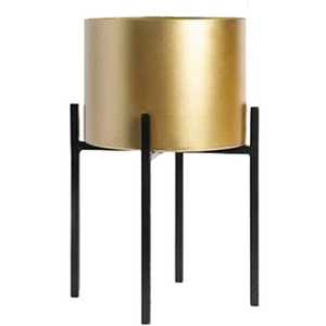 Pot de fleurs en métal doré de luxe moderne, jardinière en fer forgé noir surélevée, décoration intérieure, décoration de mariage, écologique, fait à la main - Product Image 1