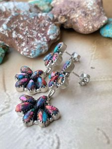 Pendientes de plata de ley con piedras preciosas de sueño rosa para mujer - Product Image 2