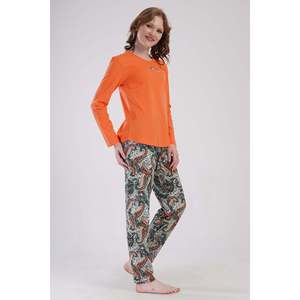 Conjunto de Pijama KADIN P.SUPREM con Cuello Redondo y Manga Larga, Diseño Ovalado - Color Salmón - Product Image 2