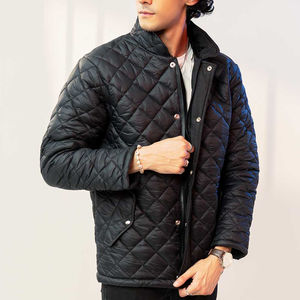 Blouson d'hiver personnalisé pour hommes bombardier coupe-vent vente en gros de vêtements d'extérieur vêtements décontractés vestes matelassées noires - Product Image 1