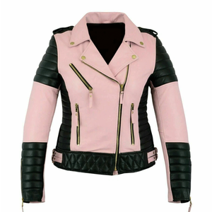 CLASSIC New Women's Multicolor Biker Style Jacket 100% Pure Lambskin Leather Motorcycle Biker Jacket para mujer - Product Image 1