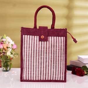 Sacs en toile de jute de qualité supérieure avec poignées Impression en lin personnalisée pour un usage multiple Qualité exceptionnelle Forme rectangulaire faite à la main écologique - Product Image 1