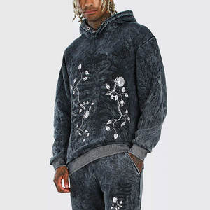 Survêtement en coton délavé à l'acide, style le plus récent, fabrication en usine, impression puff, vente en ligne à bas prix - Product Image 3