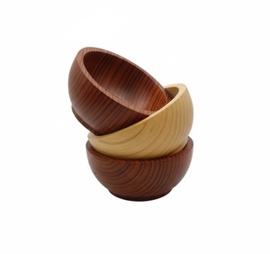 Cuencos de Servir de Madera de Acacia Clásicos Ecológicos de Alta Calidad, Forma Redonda, para el Hogar, Hoteles, Mesa, Cocina, Vajilla - Product Image 2