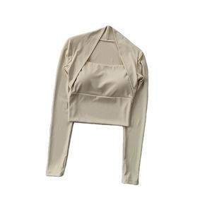 Ropa de Yoga Sexy de Secado Rápido para Mujer, Traje Deportivo para Correr, Cintura Ajustada, Informal, con Almohadillas para el Pecho, Camisetas de Yoga - Product Image 4