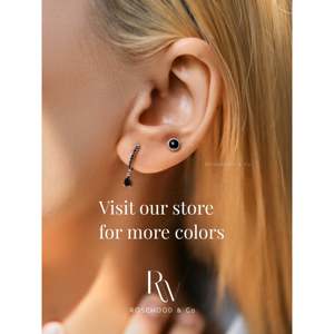 Pendientes de botón de turquesa azul, modernos, de plata de ley, con incrustaciones de piedras preciosas en forma de lágrima y bola, regalo perfecto para ella. - Product Image 1