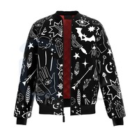 Chaqueta Bomber de béisbol de invierno de estilo callejero para hombre y mujer, con cremallera completa, respetuosa con el medio ambiente, transpirable, con parte delantera deportiva