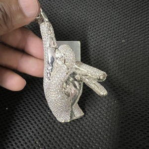 Qualité d'exportation Certifié IGI Couches de luxe Pendentif coeur en diamant naturel Bijoux de style hip-hop en or blanc pour la Saint-Valentin - Product Image 4