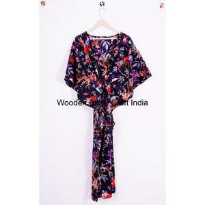 Caftán 100% Algodón, Vestido Indio de Algodón, Bata Bohemia de Algodón, Ropa de Verano, Caftán para Dormir, Caftán para Mujer para Regalo - Product Image 1