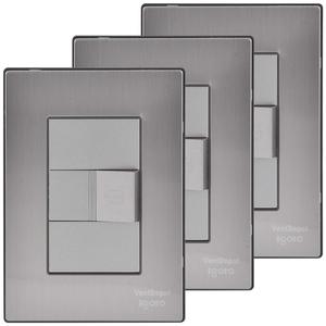 กริ่งประตูในบ้าน, MXIUO-003, 3 ชิ้น, ปุ่มกริ่งประตู, 125-250VAC, 50/60Hz, สีเงิน, สแตนเลส/PC - Product Image 1