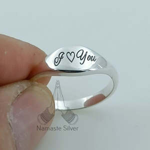 Custom <b>Name</b> Personalized Sterling Silver <b>Ring</b> Handmade Men's Jewelry Gift for Her Dainty and Elegant - Product Image 4