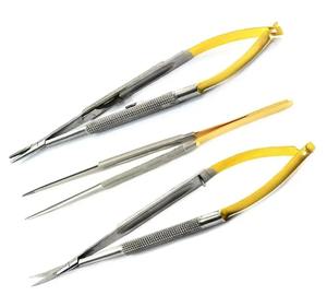 Nouveau lot de 5 ciseaux de micro-chirurgie en acier inoxydable allemand porte-aiguille droit et incurvé plus pince à suture - Product Image 1