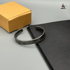 Handmade Modern Viking Damascus Steel Bangle Cuff <b>Bracelet</b> Premium Forged Steel Oath Ring Customizable Anniversary Jewelry OEM - Product Image 2