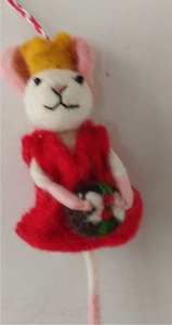 Souris en feutre en robe rouge - Product Image 2