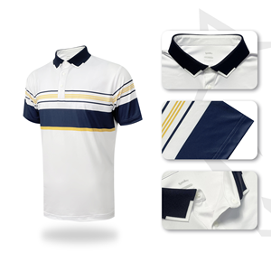 Camiseta de Golf Deportiva de Manga Corta para Hombre, de Alta Calidad, Tejido de Punto de Poliéster y Elastano, Secado Rápido, Estampado Digital, con Cierre, 180g - Product Image 3