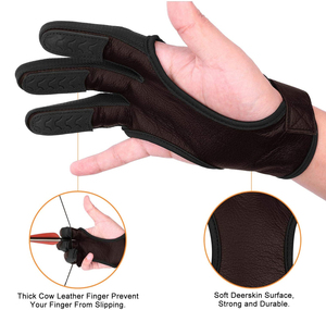 Gants de tir à l'arc en cuir de qualité supérieure, gants de sport de haute qualité pour la pratique du tir à l'arc sur cible et l'archerie traditionnelle - Product Image 3