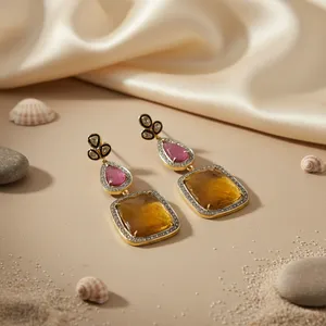 Pendientes de Cristal con Baño de Oro para Mujer, Joyería Clásica de Moda, Pendientes Elegantes para Fiesta - Product Image 2