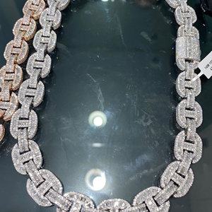 สร้อยเพชรเย็นสีเงินแท้925แบบกำหนดเองขนาด18มม. ประดับด้วยเพชรสีขาวประดับฮิปฮอปสำหรับทั้งชายและหญิงเครื่องประดับแฟชั่นใหม่ - Product Image 4