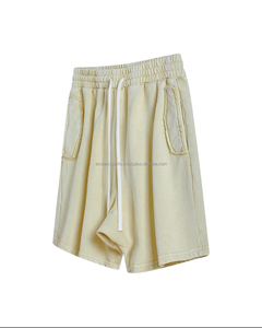 Servicio OEM 100% pantalones cortos deportivos de algodón para hombre logotipo personalizable ropa de calle transpirable de gran tamaño decoración a cuadros Vintage tejida - Product Image 2