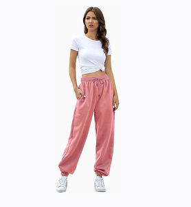 <b>Women</b> Bottom Sweatpants Baggy Pockets Mid Waist Sporty Gym Regular Fit Breathable Elastic Waist Eco-Friendly Jogger <b>Pants</b> <b>Lounge</b> - Product Image 2