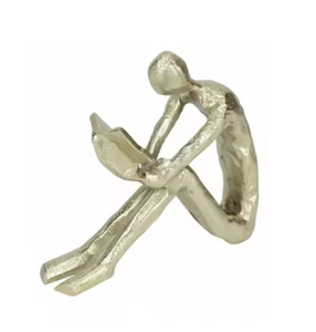 Atractiva escultura de aluminio de la mejor calidad con acabado dorado, escultura sentada humana de Metal, Juego de 3 esculturas diferentes, vendedor caliente - Product Image 2