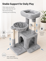 Arbre à chat compact et condo pour chat avec grande perchoir-hamac et poteaux à gratter en sisal pour chats d'intérieur OEM ODM Personnalisé