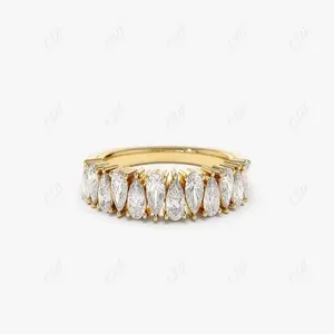 Pear Shape Half Eternity Diamond Wedding Band Hot Sale High Quality Designer Women jewelry Manufacturer and Supplier in India