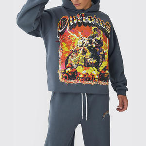 Conjunto de chándal personalizado para hombre, estilo Streetwear con logotipo bordado, diseño de bloque de color para correr, gimnasio y marca - Product Image 2