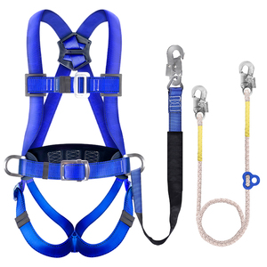 Ganzkörper-Klettergurt Sicherheitsseil Hochbelastbares Gurtband Fallschutzleine Polyester Stahl D-Ring 200kg Tragkraft Felsklettern - Product Image 2