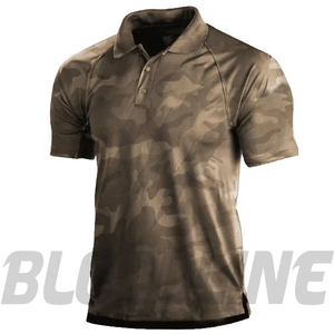 Polo de Manga Corta para Hombre Bloodline, Color Sólido, Tejido Transpirable, Corte Regular Informal, Azul Marino - Product Image 2
