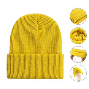 Gorro de Invierno Cálido de Punto Personalizado, Gorro de Pescador de Acrílico con Puño, Gorro de Punto Diario - Product Image 1