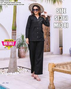 Ensemble en coton denim le plus tendance et magnifique, exclusif, fabricant indien de mode pour femmes - Product Image 3