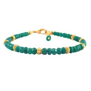 สร้อยข้อมือหินเหลี่ยมเพชรพลอยสีเขียวมรกตสำหรับผู้หญิงและเด็กผู้หญิงเครื่องประดับที่สวยงามสำหรับของขวัญวันเกิด - Product Image 1