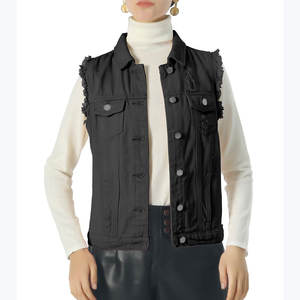 Gilet en jean de haute qualité pour femmes, look décontracté et tendance, léger, confortable, vêtement d'extérieur respirant, gilet en jean pour femmes - Product Image 3