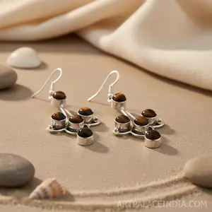 Boucles d'oreilles pendantes en argent 925 plaqué or pour femmes, style vintage et mignon, accents de perles et de diamants pour mariages et fêtes - Product Image 1