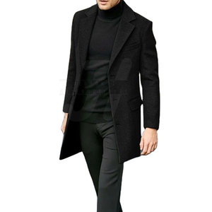 Abrigo largo para hombre con doble cierre frontal y estilo de diseño minimalista Abrigo de palangre clásico para hombre con Forro cálido - Product Image 2