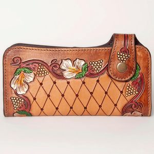 New Hand Tooled Carving <b>Coin</b> <b>Purses</b> Stylish Multi Uses Western Leather Zipper <b>Coin</b> <b>Purses</b> Hot Selling for Women - Product Image 1