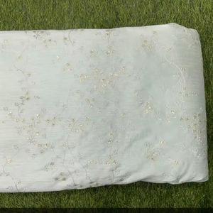 Brodé Dola soie tissu filles mariage vêtements de travail Plaid Style Butti conception bande de roulement robe de travail respirant PE enduit blanc - Product Image 1