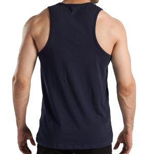 Vente en gros de débardeurs de sport personnalisés pour hommes et de singlet d'entraînement urbain en coton doux Pantone, style sans logo OEM - Product Image 6