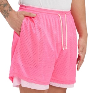 Men's Double <b>Layer</b> Mesh Shorts New Arrival Customized Breathable Activewear Quick Dry Loose Outdoor Solid Pattern Shorts - Product Image 2