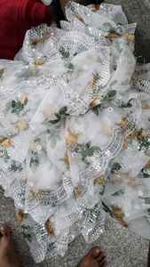 Haute qualité enduit organza coupe travail impression Dupatta tissu robes uniformes approvisionnement direct de l'usine fabricant indien fournisseur - Product Image 4