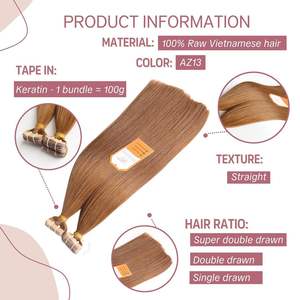 Grade 12A Extensions de cheveux russes de luxe à double bande dessinée 100% cheveux naturels vierges vietnamiens bruts de super qualité chauds - Product Image 1