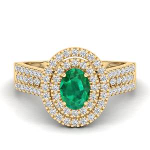 แหวนเพชรทรงรี REYES Luxury ทองคำแท้ 14K 18K ประดับพลอยมรกต 0.75 กะรัต พร้อมวงแหวนโมอิสซาไนต์ ดีไซน์หรูหรา ของขวัญสุดพิเศษสำหรับการหมั้น - Product Image 6